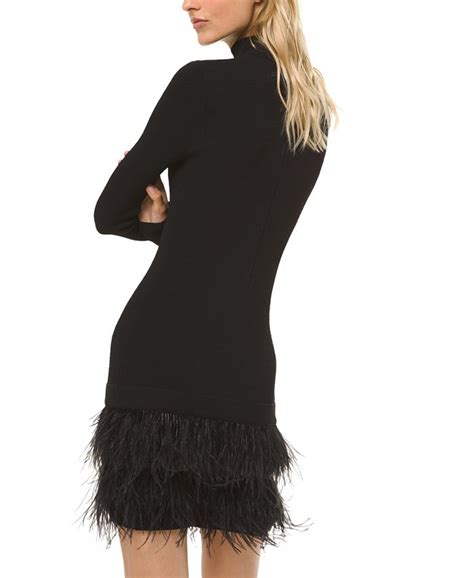 michael kors feather trim sweater dress|Michael Kors crepe dresses.